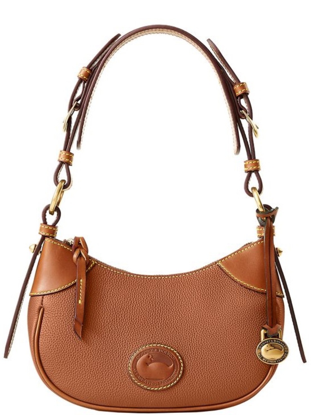 NWT-Dooney & Bourke All Weather Leather 3.0 Demi Shoulder Bag-Caramel